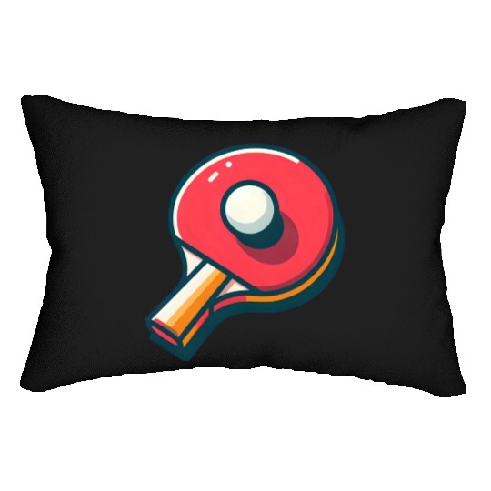 Ping Pong Paddle and Ball Lumbar Pillows