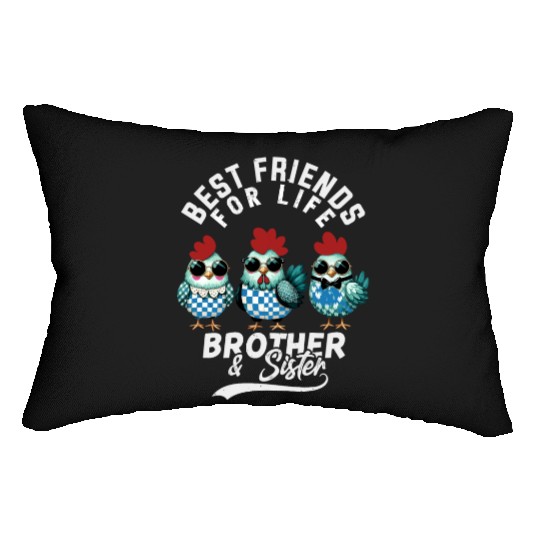 Best friends for life brother and sister Lumbar Pillows