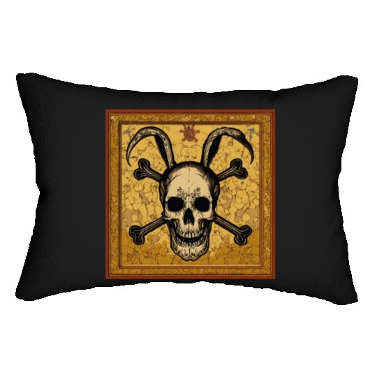 bunny skull and crossbones❤ D83D DC95 D83C DF39 D83D DC95 D83D DC95 D83C DF39 D83C DF39❤ D83C DF39 D83D DC95 D83D DC95 Lumbar Pillows