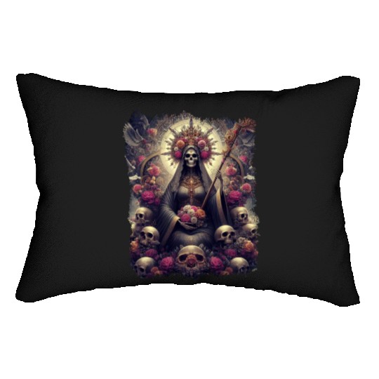 Santa Muerte Mexican Folk Culture Saint Lumbar Pillows