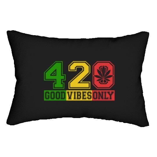 Witty 420 GoodVibes Herb Weed Marijuana Design Lumbar Pillows