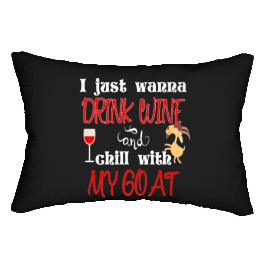 Wine Lover Goat Mom Dad Crazy Goat Farmer Lady Lumbar Pillows