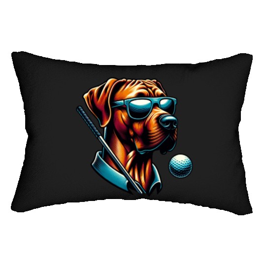 Rhodesian Ridgeback Golfer Golf Course Dog Owner Lumbar Pillows
