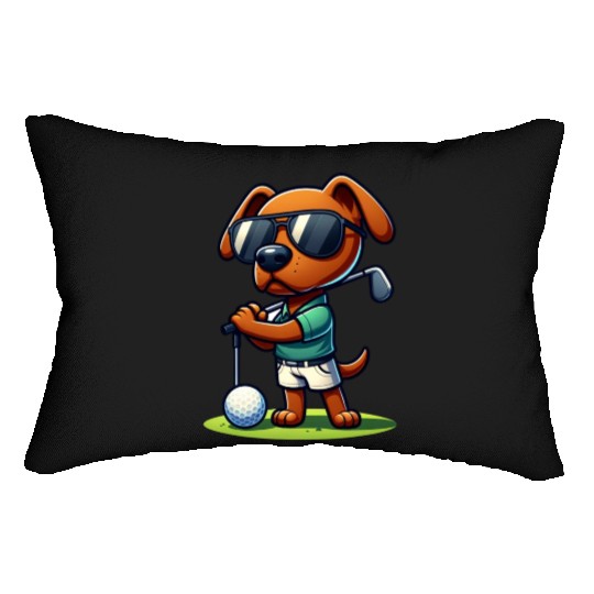Rhodesian Ridgeback Golfer Golf Course Dog Owner Lumbar Pillows