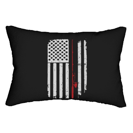 I Love USA Heart Flag Lumbar Pillows