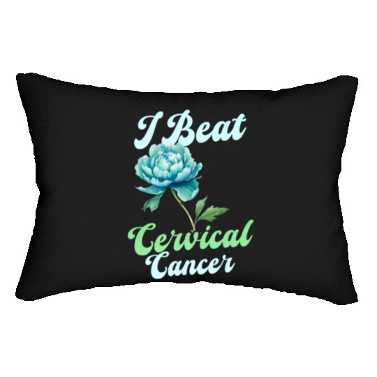 Cervical Cancer Awareness I Beat Cervical Cancer Lumbar Pillows