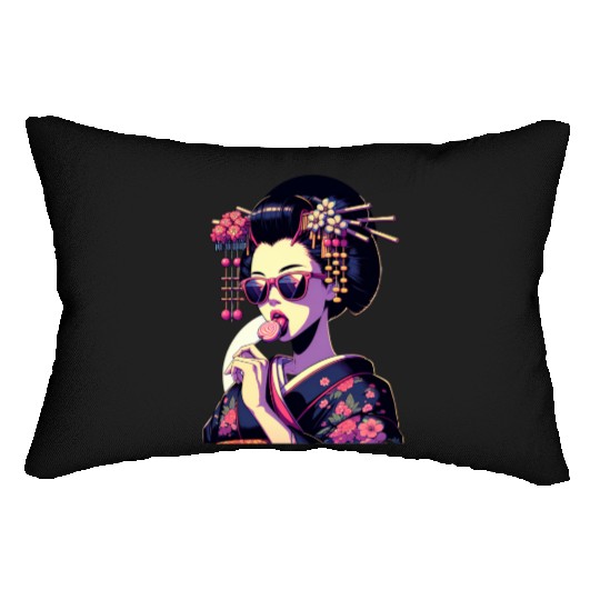 Japanese Geisha in Kimono, Geishas from Kyoto Lumbar Pillows