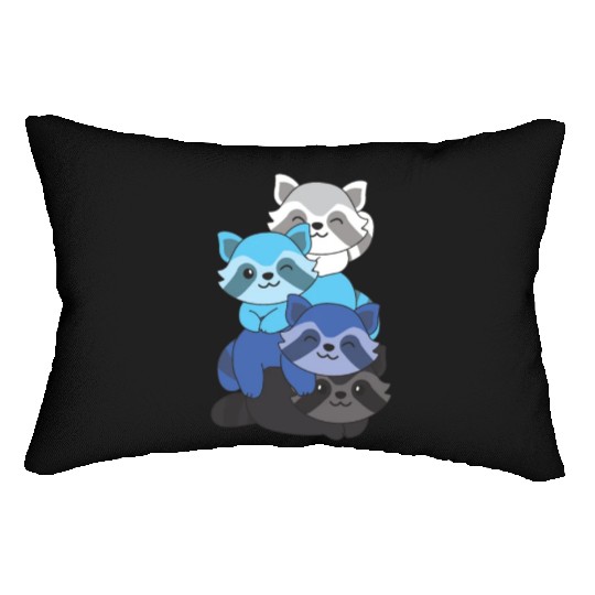 Transmasc Flag Pride Lgbtq Cute Raccoon Lumbar Pillows