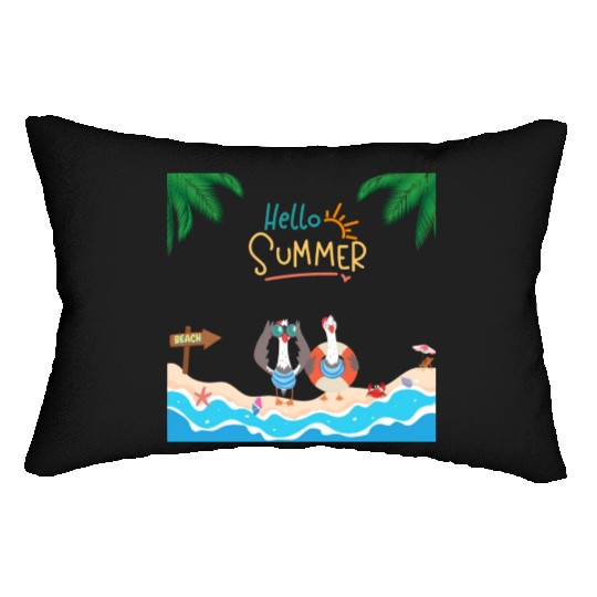 beach lobster Lumbar Pillows