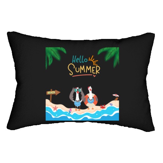 beach lobster Lumbar Pillows