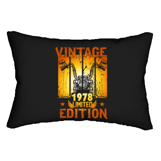 Vintage 1978 Limited Edition, Motorcycle Lover Lumbar Pillows