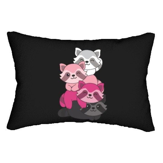 Transfem Flag Pride Lgbtq Cute Raccoon Lumbar Pillows