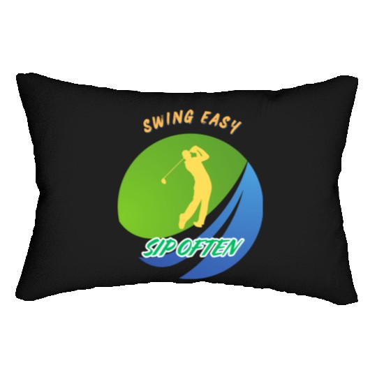 Swing Easy, Sip Often. Funny golf beer Lumbar Pillows