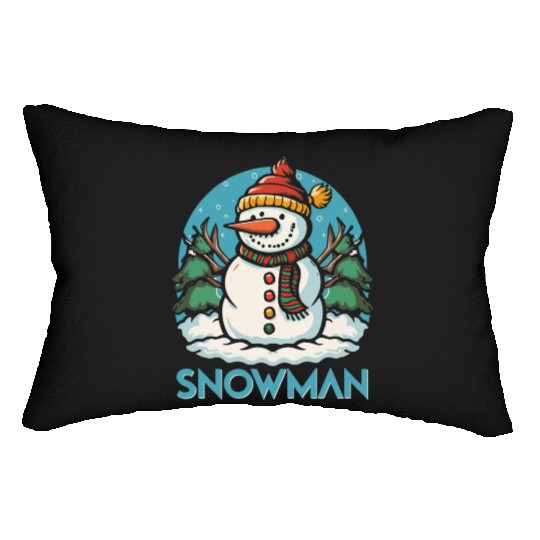 Snowman Lumbar Pillows design premium
