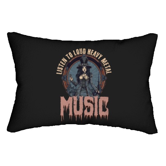 Rock Music Listen Loud Heavy Metal Music Lumbar Pillows