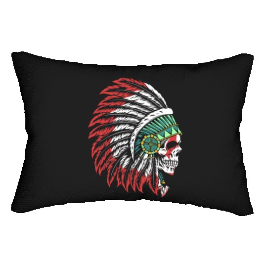 Indigenous Native American Skull Skull Head Lumbar Pillows