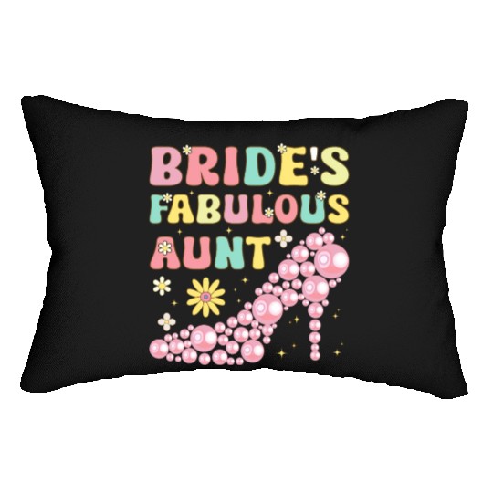 Bride's Fabulous Aunt Groovy Bridal Party Aunt Lumbar Pillows