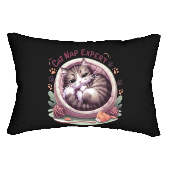 Cat Nap Expert - Funny Cat Outfit! Lumbar Pillows