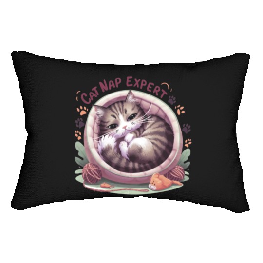 Cat Nap Expert - Funny Cat Outfit! Lumbar Pillows