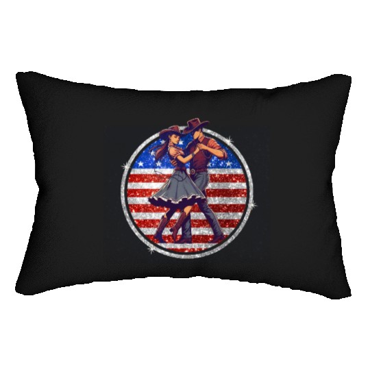 VINTAGE COWGIRL,TWO STEP, COUNTRY & WESTERN DANCE Lumbar Pillows