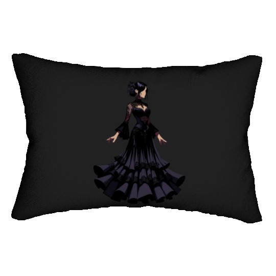Gothic Elegance in Flamenco dance Lumbar Pillows