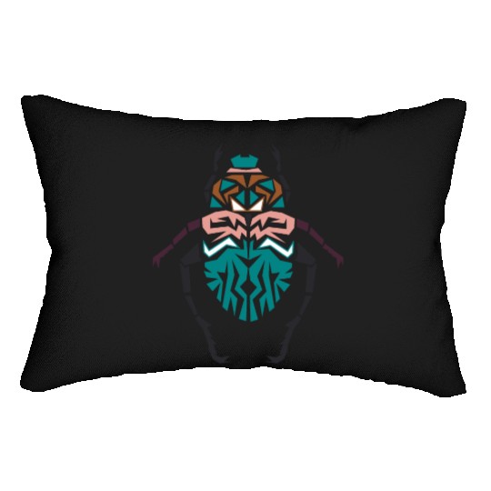 Unique Beetle Insect Vector Colorful Shape Lumbar Pillows
