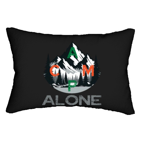 camp alone in the nature and wilderness Outdoor Lumbar Pillows