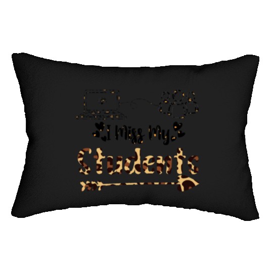I Miss My Students Leopard Print Teacher Lumbar Pillows