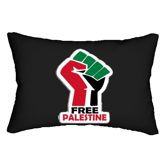 Bold Pro-Palestine Fist Design free Palestine free Lumbar Pillows