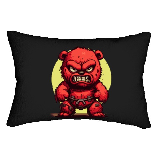 Angry Stuffed Bear Lumbar Pillows