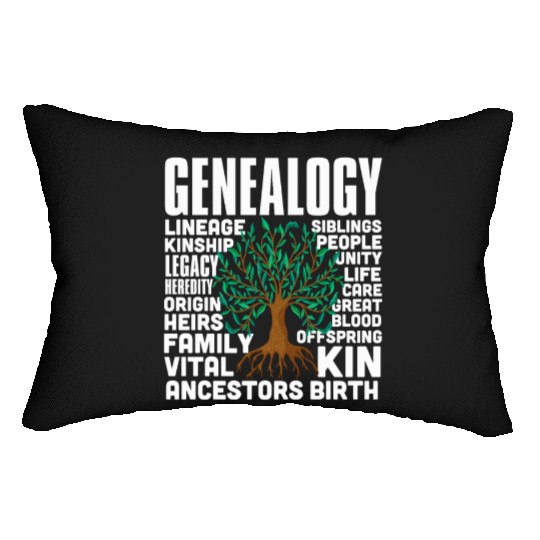Genealogy Word Cloud Family Ancestry Genealogist Lumbar Pillows