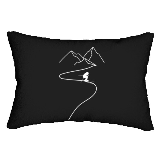 Skiing Mountains Winter sports Nature Lumbar Pillows