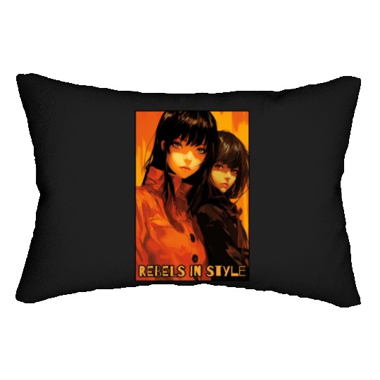 Rebels in Style: Anime Girls Lumbar Pillows