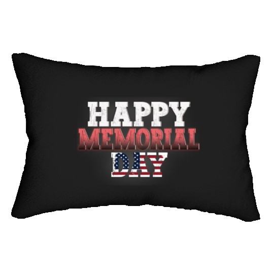 Patriotic Memorial Day Flag Design Lumbar Pillows