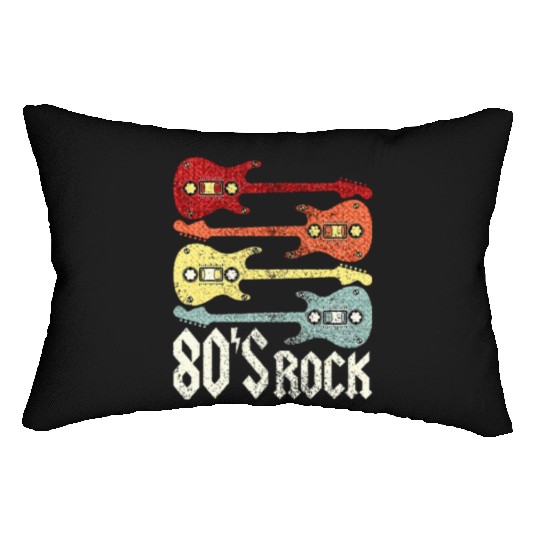 80s Rock Band Guitar Cassette Tape 1980s Lumbar Pillows