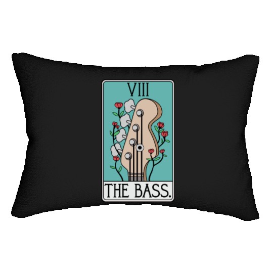 Bass Guitar Tarot Card Funny - Rock and Roll Lumbar Pillows