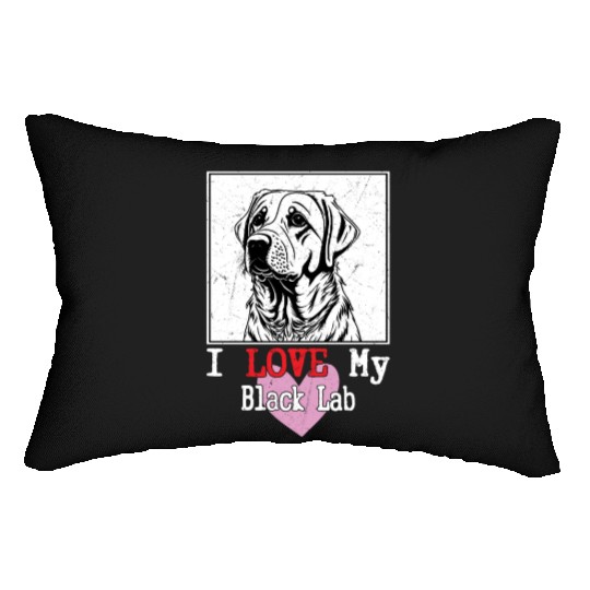 I Love My Black Lab Owner Labrador Retriever Lumbar Pillows