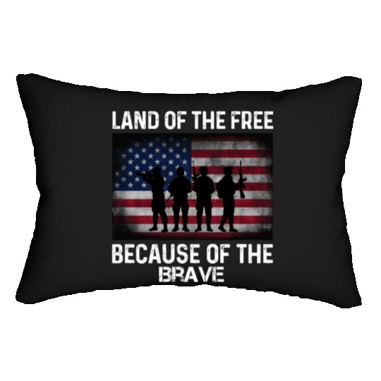 Land of the free because of the brave Lumbar Pillows
