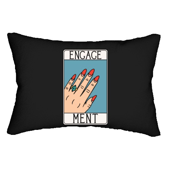 Engagement - Engaged Tarot Card - Wedding Proposal Lumbar Pillows