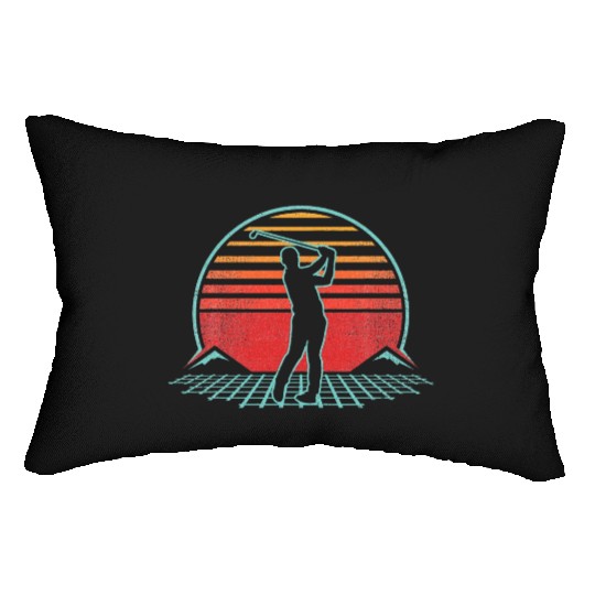 Golf 70s 80s Golfer Player Lumbar Pillows