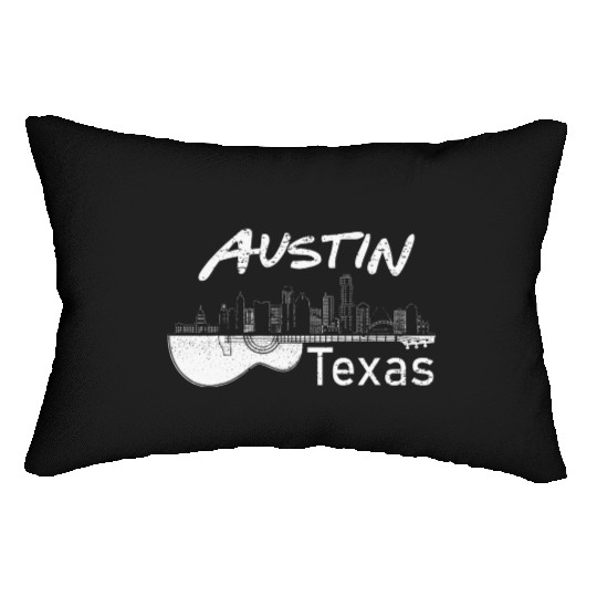 Austin Texas Souvenir Guitar Music Lover Lumbar Pillows