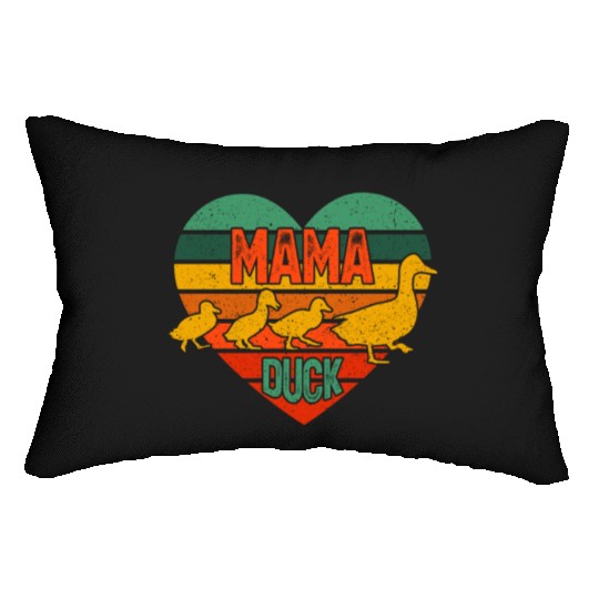 Mama Duck 3 Ducklings Duck Mom Mother's Day Lumbar Pillows