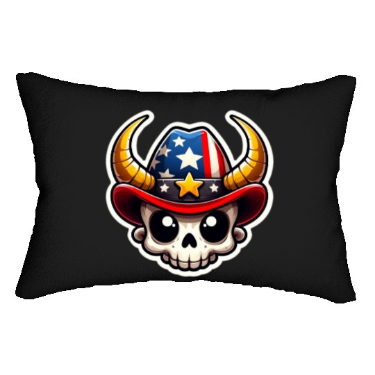 American Cowboy: Horned Skull, cowboy carter Lumbar Pillows