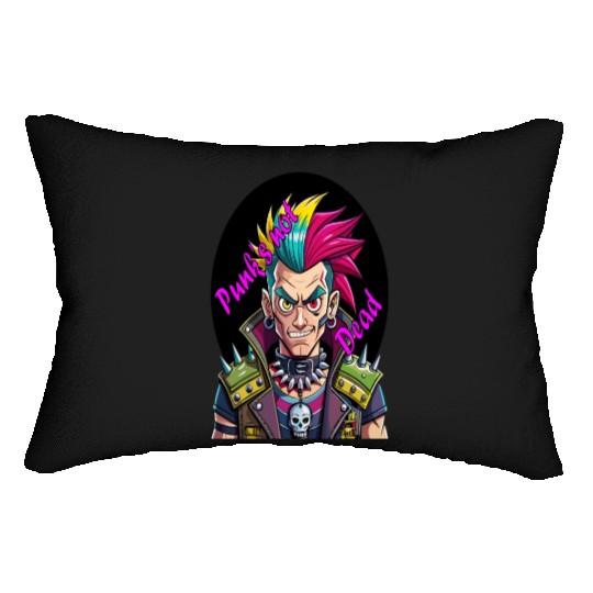 Rebel's Gaze: A Tribute to Punk's Resilience Lumbar Pillows