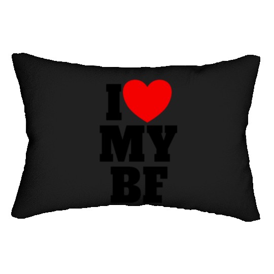 I Love My BF Red Heart Matching Couple Boyfriend Lumbar Pillows