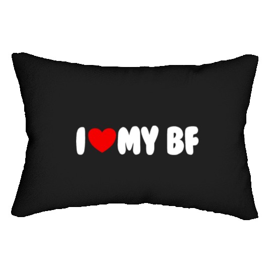 I Love My BF Red Heart Matching Couple Boyfriend Lumbar Pillows