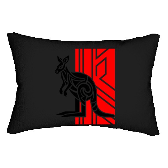 Kangaroo Vector Design 3 Colors Lumbar Pillows
