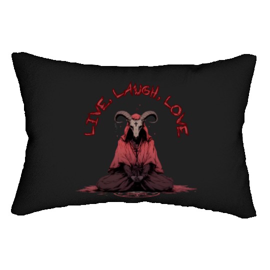 Live, Laugh, Love Baphomet Lumbar Pillows