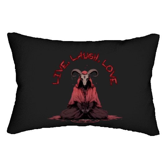 Live, Laugh, Love Baphomet Lumbar Pillows