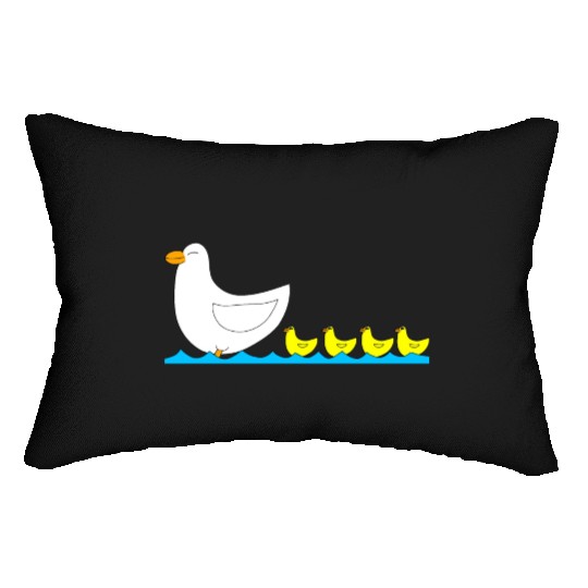 Duck with ducklings Lumbar Pillows